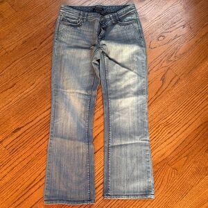 White House Black Market Straight Leg Jeans in Light Blue